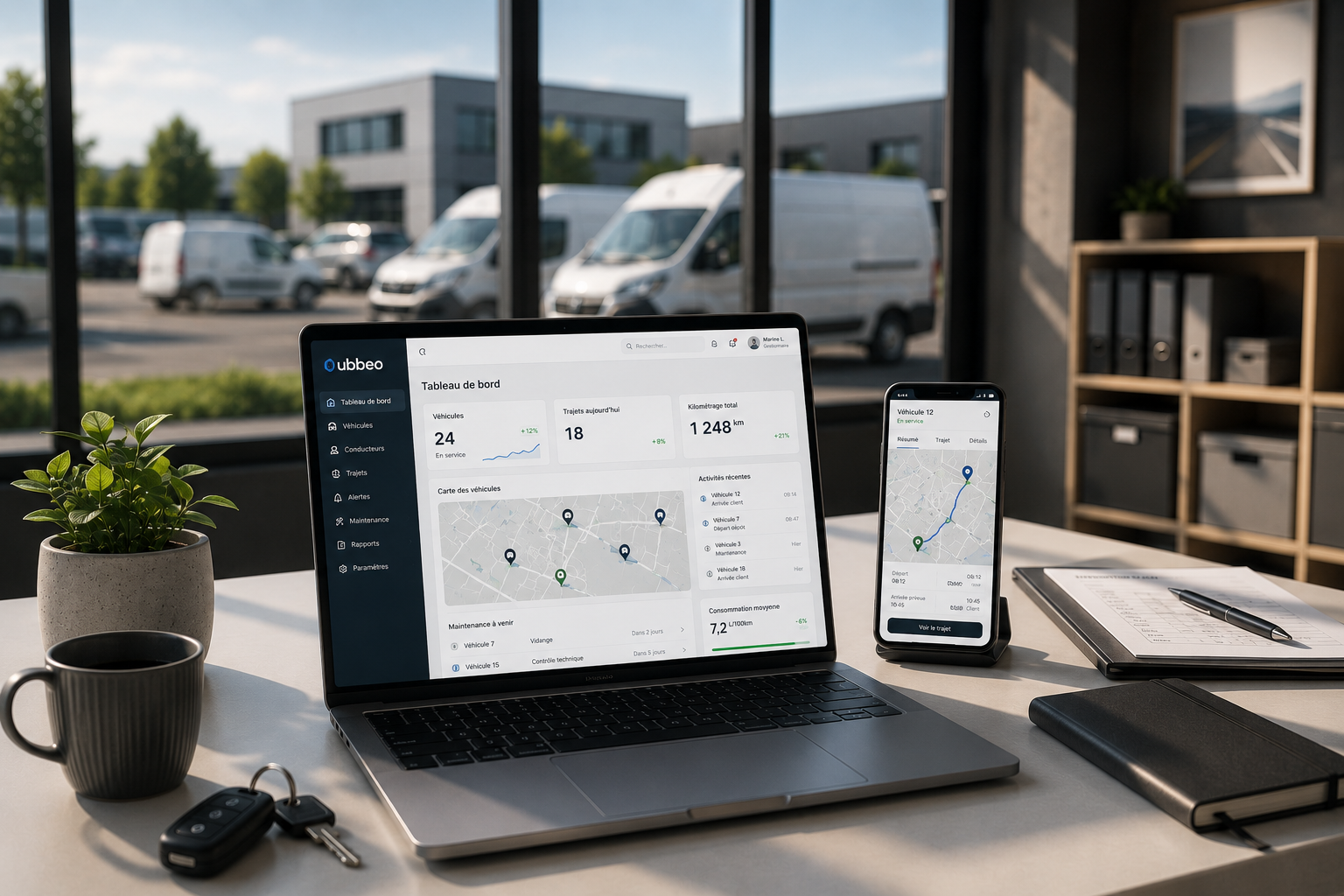 Véhicules utilitaires professionnels équipés d’une solution de géolocalisation